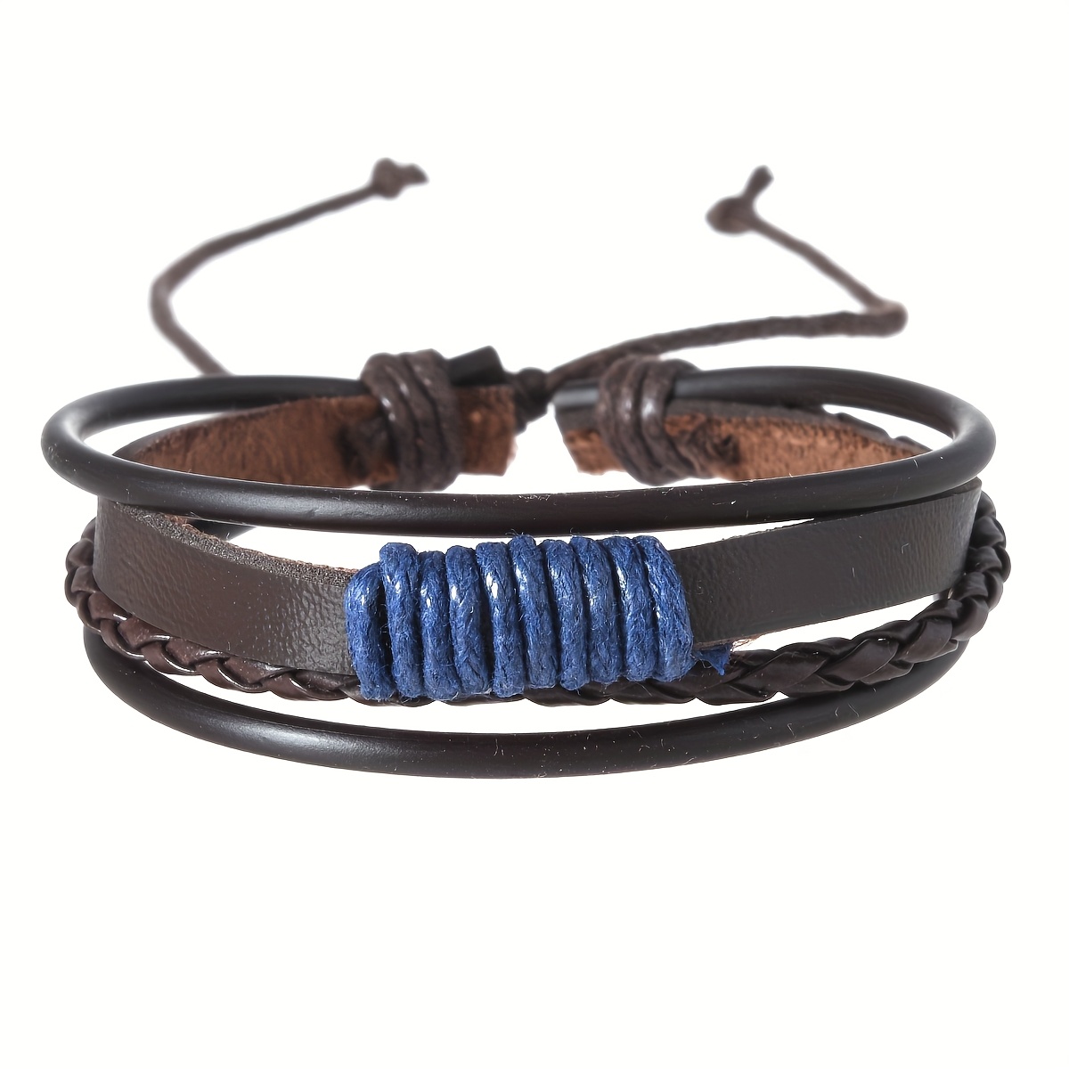 8pcs Couple's Knot Faux Leather Bracelets Set